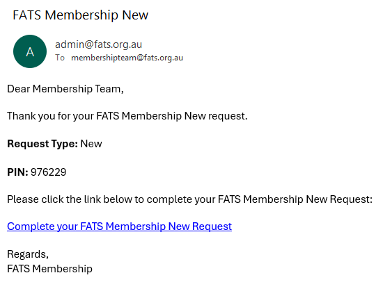 FATS Initial Email